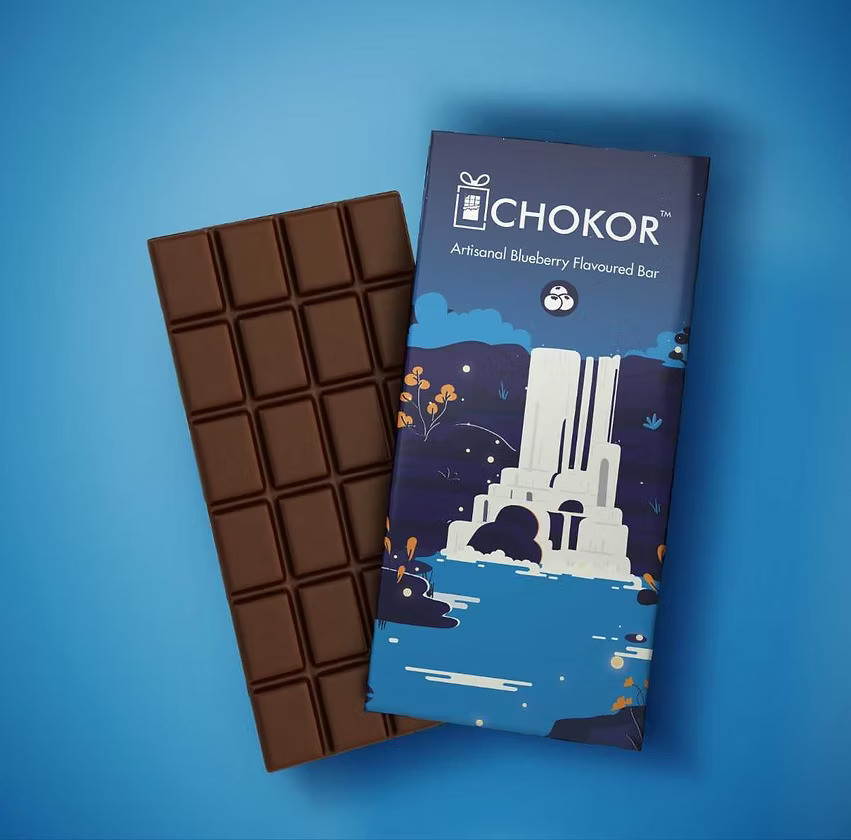 Artisanal Blueberry Flavoured Chocolate Bar